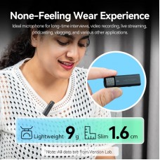Бездротовий подвійний петличний мікрофон Vention USB-C 2-Pack Wireless Lavalier with Charging Case (NCAB0)