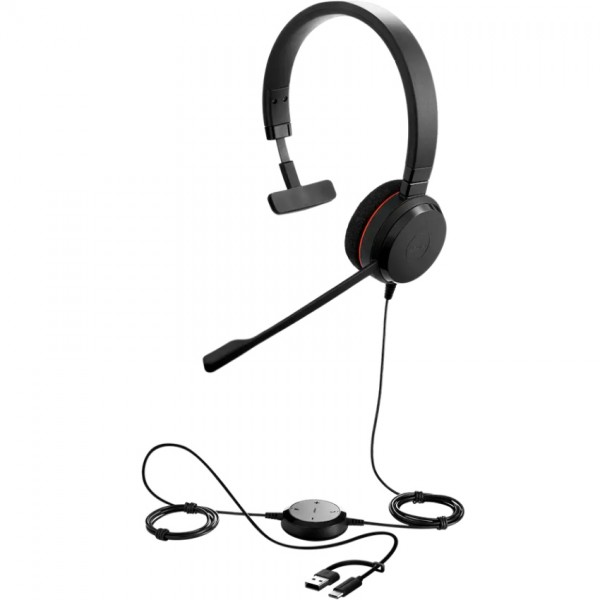 Гарнітура Jabra EVOLVE 20 MS Mono + USB C/A adapter (4993-823-169)