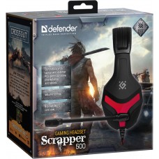 Ігрова гарнітура Defender Scrapper 500 кабель 2м червоно-Black (64500)