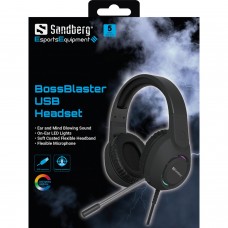 Ігрова гарнітура Sandberg BossBlaster USB кабель 2м RGB Black (126-49)