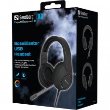 Ігрова гарнітура Sandberg BossBlaster USB кабель 2м RGB Black (126-49)