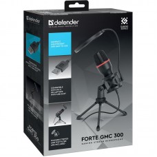 Ігровий стрім мікрофон Defender Forte GMC 300 USB 1 5 м (64631)
