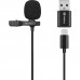 Мікрофон петличний Sandberg Streamer USB Clip USB-A/USB-C провідний кабель 3м Black (126-40)