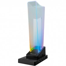 Підставка для гарнітури XTRIKE ME RGB 4xUSB2 0 HUB USB кабель 1 5м Black (HT-09)
