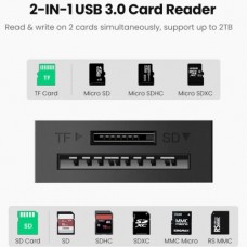 Card Reader USB 3.0 2-слота SD/TF Card 0,15 м кабель CR127 Ugreen (20250)