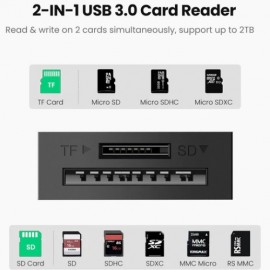 Card Reader USB 3.0 2-слота SD/TF Card 0,15 м кабель CR127 Ugreen (20250) Card Reader USB 3.0 2-слота SD/TF Card 0,15 м кабель CR127 Ugreen (20250)
