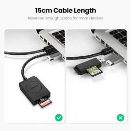 Card Reader USB 3.0 2-слота SD/TF Card 0,15 м кабель CR127 Ugreen (20250) Card Reader USB 3.0 2-слота SD/TF Card 0,15 м кабель CR127 Ugreen (20250)