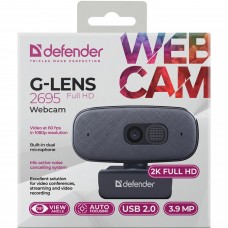 Веб-камера Defender G-lens 2695 FullHD 2K 1520p 3.9МП (63195)