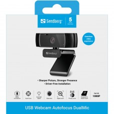Веб-камера Sandberg Autofocus DualMic Full HD Stereo microphone (134-38)