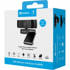 Веб-камера Sandberg Autofocus DualMic Full HD Stereo microphone (134-38)
