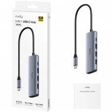 Док станція USB3.0 Type-C HDMI 4К30Hz Type-C PD 100Вт 1хUSB-A 3.0 5 Гбіт/с 2хпередачі даних USB- (UH405)