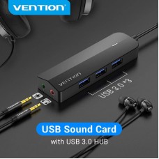 Док станція USB3.0 USBx3 3.0/2хTRS Audio/USB MicroUSB 10W 1.0 м. Vention (CHIBF)