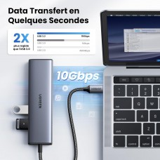 Док станція USB3.2 Type-C RJ45 (1000M)/USB-Ax1 3.2/USB-Ax1 2.0/2xUSB-C 3.2/ PD CM512 сірий (45320)