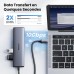 Док станція USB3.2 Type-C RJ45 (1000M)/USB-Ax1 3.2/USB-Ax1 2.0/2xUSB-C 3.2/ PD CM512 сірий (45320)