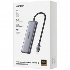 Док-станція USB3.0 Type-C DP4K60Hz/3xUSB-А /2xType-C/100W 5-in-1 CM511 Ugreen (75642)