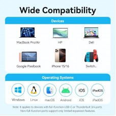 Док-станція USB3.0 Type-C HDMI 4K30Hz /USB 3.0/USB 2.0/Type-C 2.0/ PD 100W Hub 5-in-1 Vention (TGLHB)