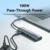 Док-станція USB3.0 Type-C HDMI 4K30Hz /USB 3.0/USB 2.0/Type-C 2.0/ PD 100W Hub 5-in-1 Vention (TGLHB)