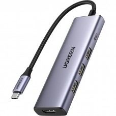 Док-станція USB3.0 Type-C HDMI 4K30Hz/3xUSB-А 3.0/Type-C/PD 100W 5-in-1 CM511 Ugreen (15596)