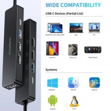 Док-станція USB3.0 Type-C HDMI 4K30Hz/USB2.0x2/USB 3.0/USB-C PD 100W 5 in 1 Hub Choetech (HUB-M80-BK)