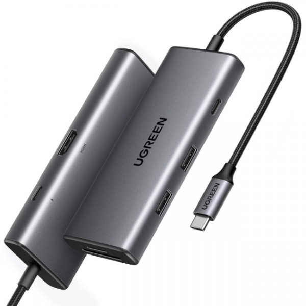 Док-станція USB3.1 Type-C HDMI 4K30Hz/USB 3.0x2/Type-C/SD/TF/ PD 100W CM498 7 in 1 Ugreen (15531)