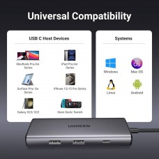 Док-станція USB3.1 Type-C HDMI 4K30Hz/USB 3.0x2/Type-C/SD/TF/ PD 100W CM498 7 in 1 Ugreen (15531)