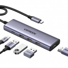 Док-станція USB3.1 Type-C HDMI 4K60Hz/3xUSB-А 3.0/Type-C/PD 100W 5-in-1 CM511 Ugreen (15597)