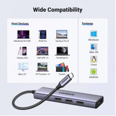 Док-станція USB3.1 Type-C HDMI 4K60Hz/3xUSB-А 3.0/Type-C/PD 100W 5-in-1 CM511 Ugreen (15597)