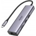 Док-станція USB3.1 Type-C HDMI 4K60Hz/USB 3.0x2/RJ45/SD/TF/PD 100W Ugreen CM512 Сіра (60515)