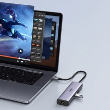 Док-станція USB3.1 Type-C HDMI 4K60Hz/USB 3.0x2/RJ45/SD/TF/PD 100W Ugreen CM512 Сіра (60515)