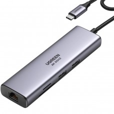 Док-станція USB3.1 Type-C HDMI 4K60Hz/USB 3.0x2/RJ45/SD/TF/PD 100W Ugreen CM512 Сіра (90568)