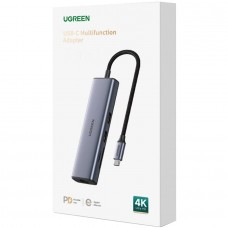 Док-станція USB3.1 Type-C HDMI 4K60Hz/USB 3.0x2/RJ45/SD/TF/PD 100W Ugreen CM512 Сіра (90568)