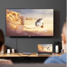 Док-станція USB3.1 Type-C HDMI 4K60Hz/USB 3.0x2/RJ45/SD/TF/PD 100W Ugreen CM512 Сіра (90568)