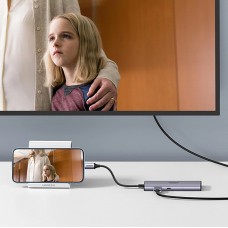 Док-станція USB3.1 Type-C HDMI 4K60Hz/USB 3.0x2/RJ45/SD/TF/PD 100W Ugreen CM512 Сіра (90568)