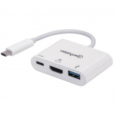 Док-станція USB3.1 Type-C HDMI/USB 3.0/PD 60W 4-in-1 White Manhattan (152945)