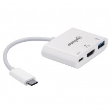 Док-станція USB3.1 Type-C HDMI/USB 3.0/PD 60W 4-in-1 White Manhattan (152945)