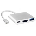 Док-станція USB3.1 Type-C HDMI/USB3.0/Type-C (F) кабель 0.1м OEM (S0733)