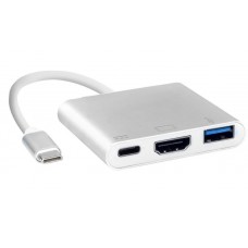 Док-станція USB3.1 Type-C HDMI/USB3.0/Type-C (F) кабель 0.1м OEM (S0733)