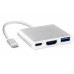 Док-станція USB3.1 Type-C HDMI/USB3.0/Type-C (F) кабель 0.1м OEM (S0733)