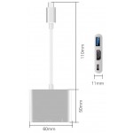 Док-станція USB3.1 Type-C HDMI/USB3.0/Type-C (F) кабель 0.1м OEM (S0733)