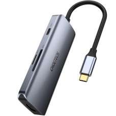 Док-станція USB3.1 Type-C HDMI4K30Hz/3хUSB 3.0/Type-C/ PD100W/SD/TF 7 in 1Choetech (HUB-M19-GY)