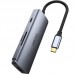 Док-станція USB3.1 Type-C HDMI4K30Hz/3хUSB 3.0/Type-C/ PD100W/SD/TF 7 in 1Choetech (HUB-M19-GY)