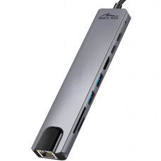Док-станція USB3.1 Type-C HDMI4K60Hz/2xUSB-A/2xType-C/RJ45/SD/TF/PD 100W 8 in 1 Media-Tech (MT5046)