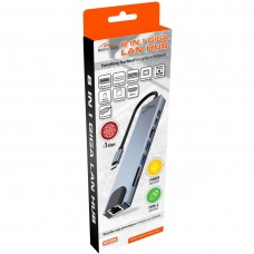 Док-станція USB3.1 Type-C HDMI4K60Hz/2xUSB-A/2xType-C/RJ45/SD/TF/PD 100W 8 in 1 Media-Tech (MT5046)