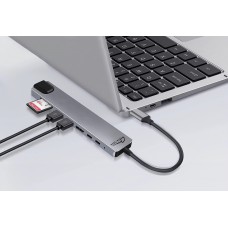 Док-станція USB3.1 Type-C HDMI4K60Hz/2xUSB-A/2xType-C/RJ45/SD/TF/PD 100W 8 in 1 Media-Tech (MT5046)