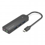 Док-станція USB3.1 Type-C USB-Ax3 3.0/3.5mm Sound Adapter/MicroUSB 10W чорний Vention (TGQBB)