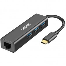 Док-станція USB3.1 Type-C USBx3 3.0/RJ45(1000M) Ethernet 4 in 1 Hub Choetech (HUB-U02-BK)