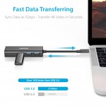 Док-станція USB3.1 Type-C USBx3 3.0/RJ45(1000M) Ethernet 4 in 1 Hub Choetech (HUB-U02-BK)