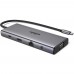 Док-станція USB3.2 Type-C HDMI 4K60Hz/1xUSB-A3.2/1xUSB-A3.1/2xUSB-C3.2/VGA/RJ45/SD/TF+3.5mm CM639 (45520)