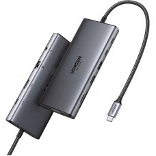 Док-станція USB3.2 Type-C HDMI 4K60Hz/1xUSB-A3.2/1xUSB-A3.1/2xUSB-C3.2/VGA/RJ45/SD/TF+3.5mm CM639 (45520)