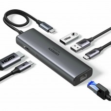 Док-станція USB3.2 Type-C HDMI 4K60Hz/2xUSB-A 3.2/USB-C 3.2/RJ45/ PD 100W CM512 Ugreen (45000)